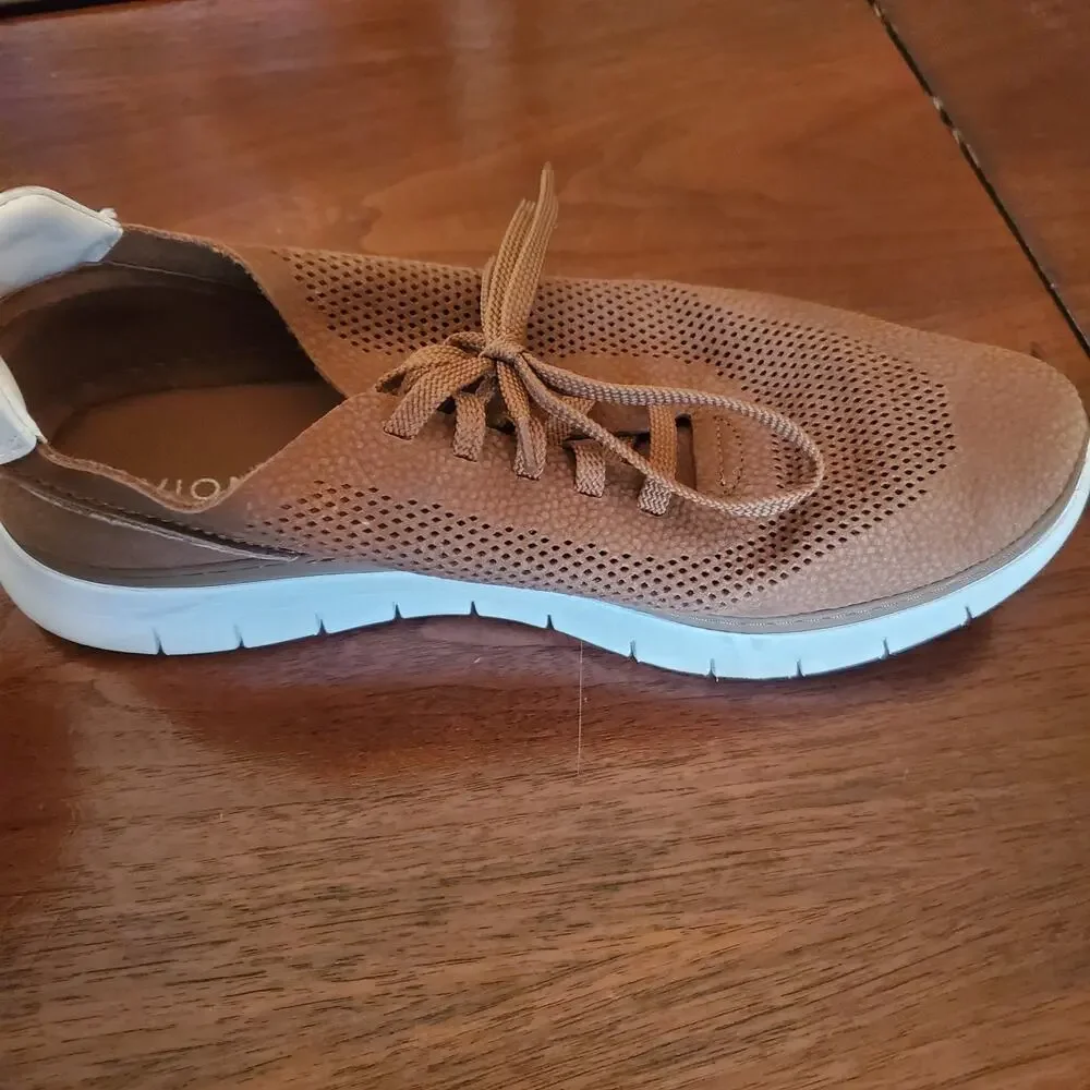 Vionic Mens Size 9 Brown Walking Shoes Orthotic Arch Support Sneaker